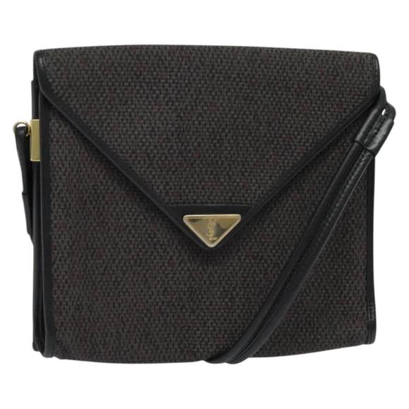 SAINT LAURENT Shoulder Bag PVC Gray Gold Auth 132120 - Picture 1 of 16